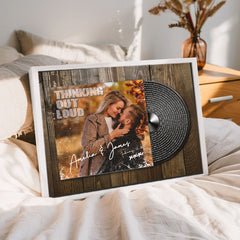 Personalized Valentines Gift for Him | Vinyl Record Canvas Painting