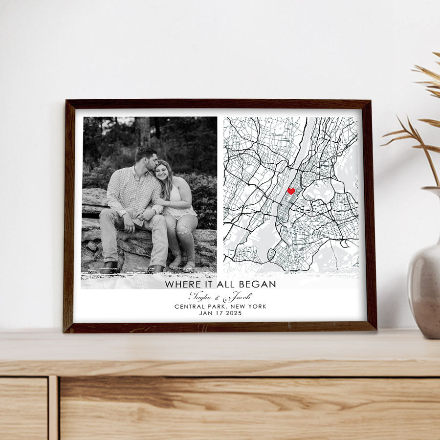 Personalized Valentines Gift for Him | Map Valentine