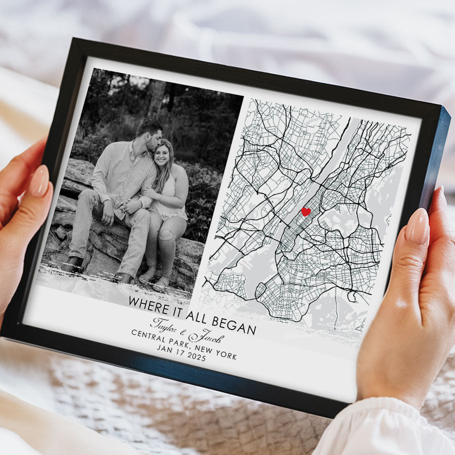 Personalized Valentines Gift for Him | Map Valentine