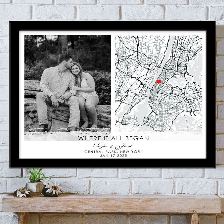 Personalized Valentines Gift for Him | Map Valentine