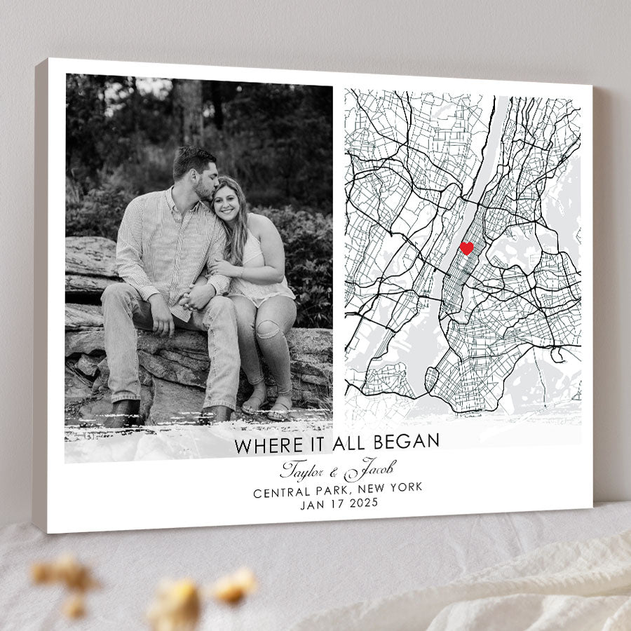 Personalized Valentines Gift for Him | Map Valentine