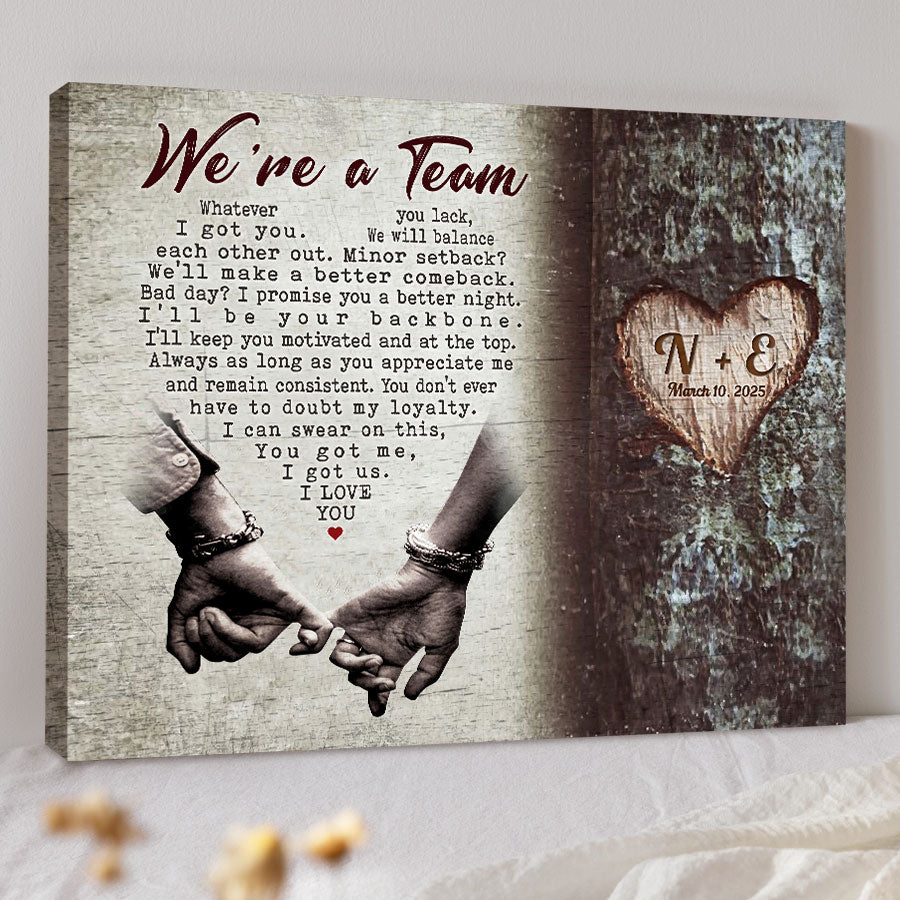 Personalized Valentines Gift for Him | Custom Canvas Print