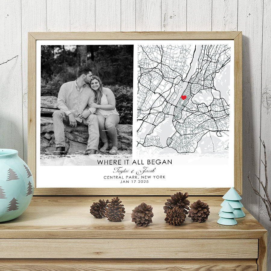 Personalized Valentines Gift for Him | Map Valentine