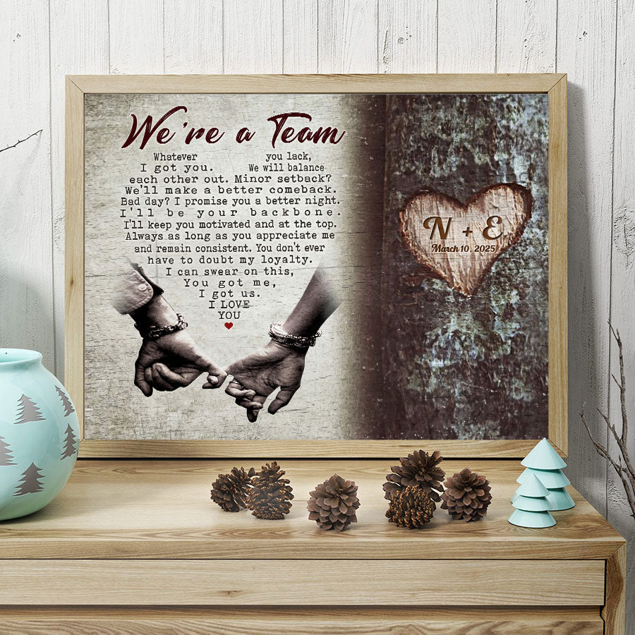 Personalized Valentines Gift for Him | Custom Canvas Print