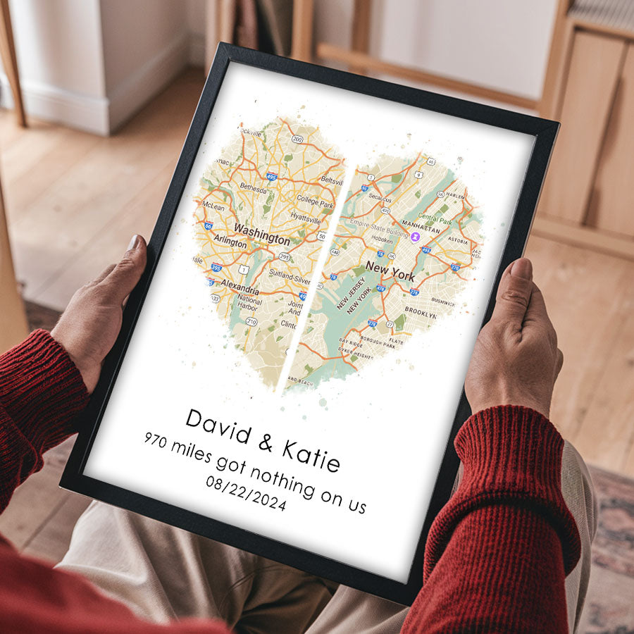 Personalized Valentines Gift for Husband | Map Valentine