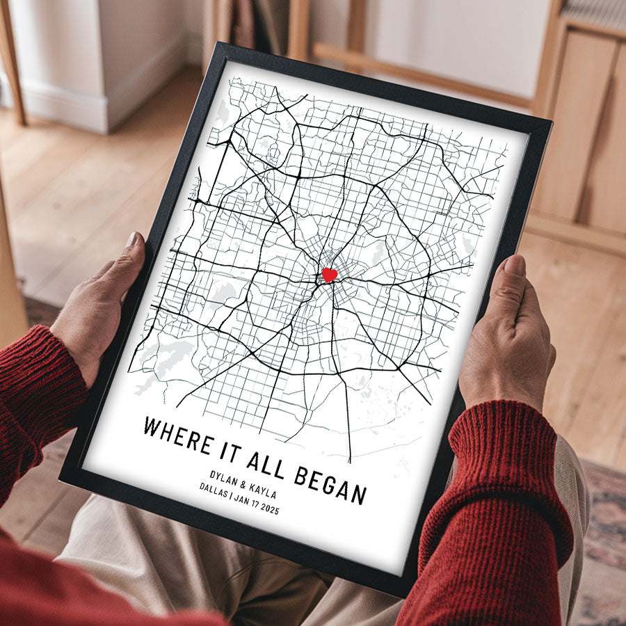 Personalized Valentines Gift for Husband | Custom Map Prints
