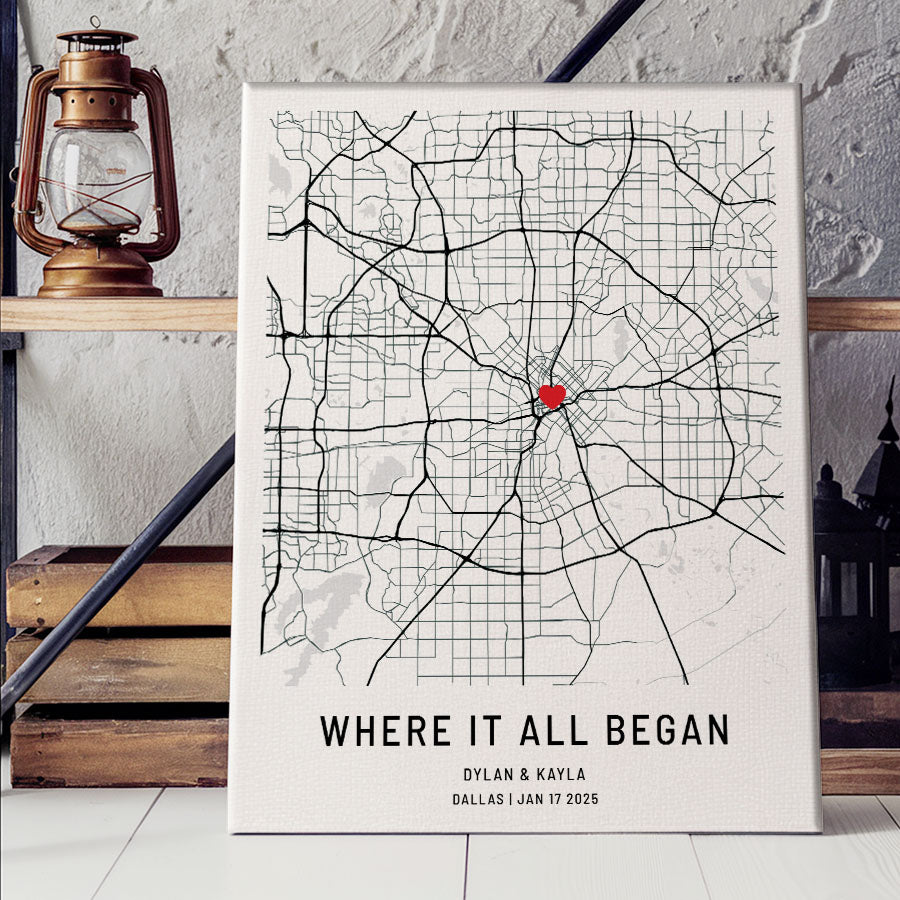 Personalized Valentines Gift for Husband | Custom Map Prints