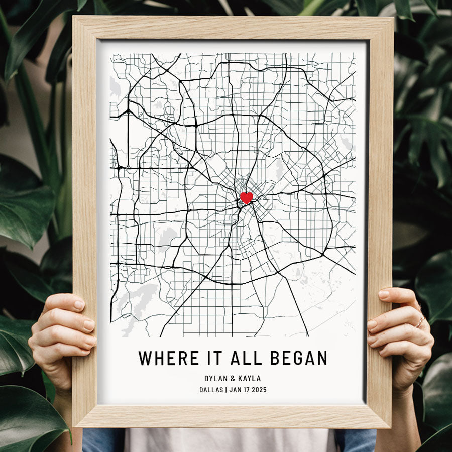Personalized Valentines Gift for Husband | Custom Map Prints