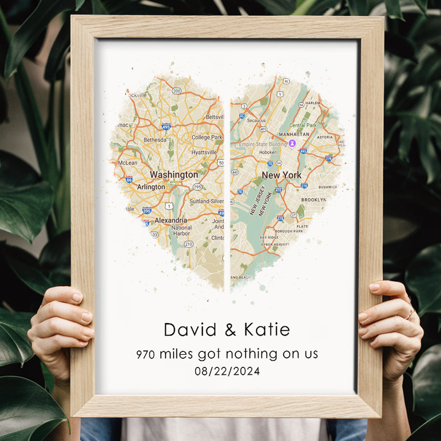 Personalized Valentines Gift for Husband | Map Valentine