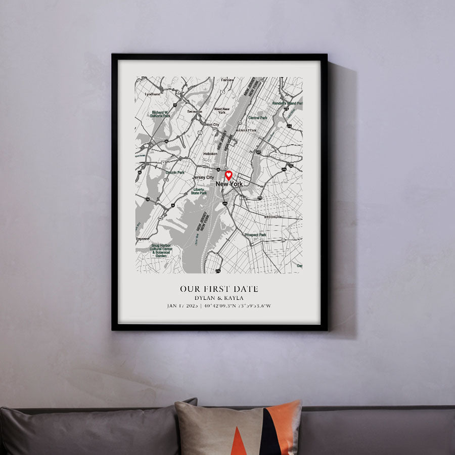 Personalized Valentines Gift for Husband | Custom Map Print