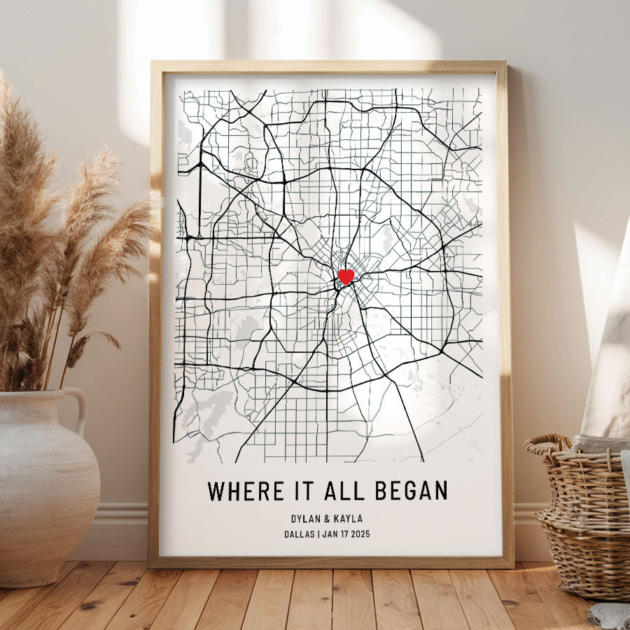 Personalized Valentines Gift for Husband | Custom Map Prints