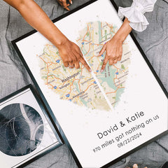 Personalized Valentines Gift for Husband | Map Valentine