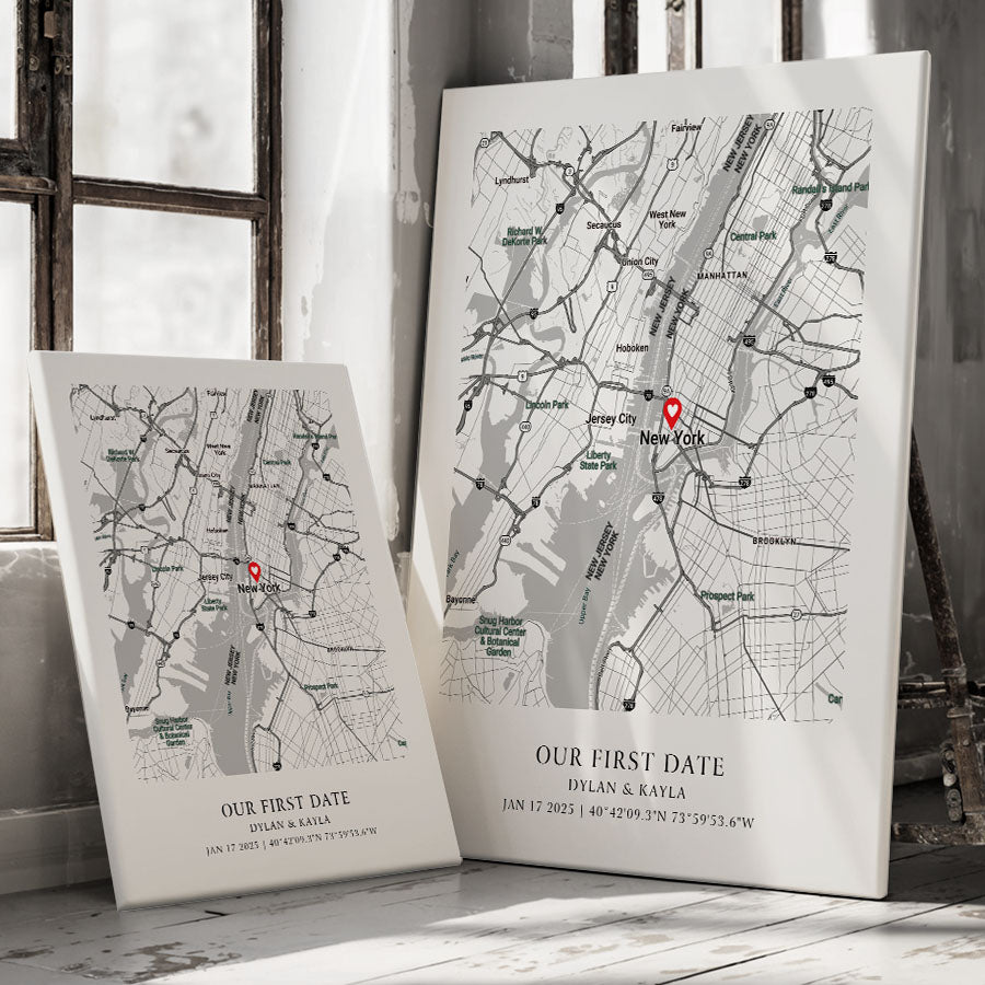 Personalized Valentines Gift for Husband | Custom Map Print