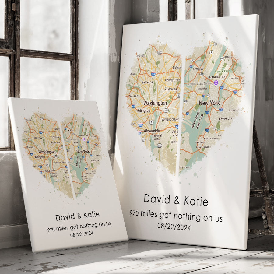Personalized Valentines Gift for Husband | Map Valentine