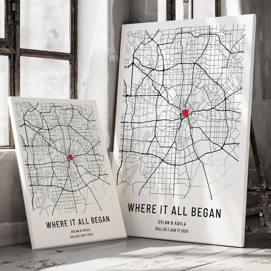 Personalized Valentines Gift for Husband | Custom Map Prints