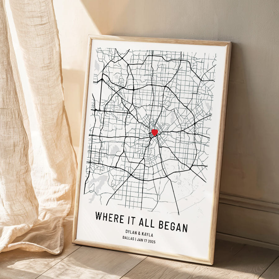 Personalized Valentines Gift for Husband | Custom Map Prints