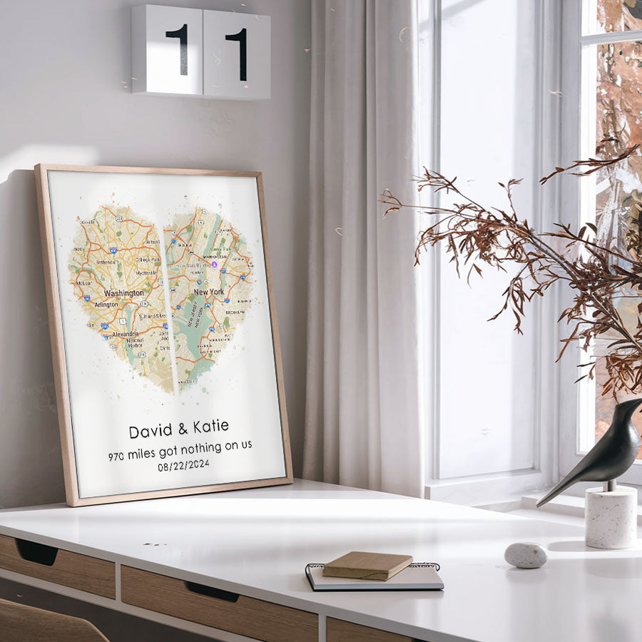 Personalized Valentines Gift for Husband | Map Valentine