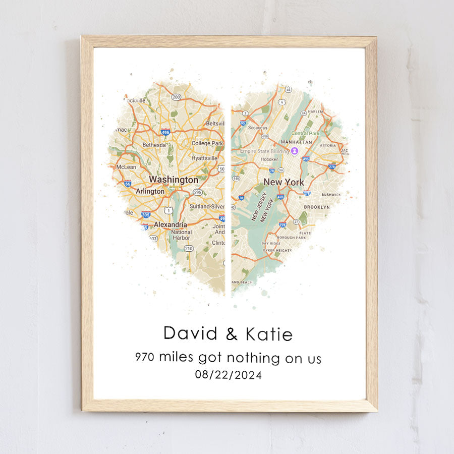 Personalized Valentines Gift for Husband | Map Valentine
