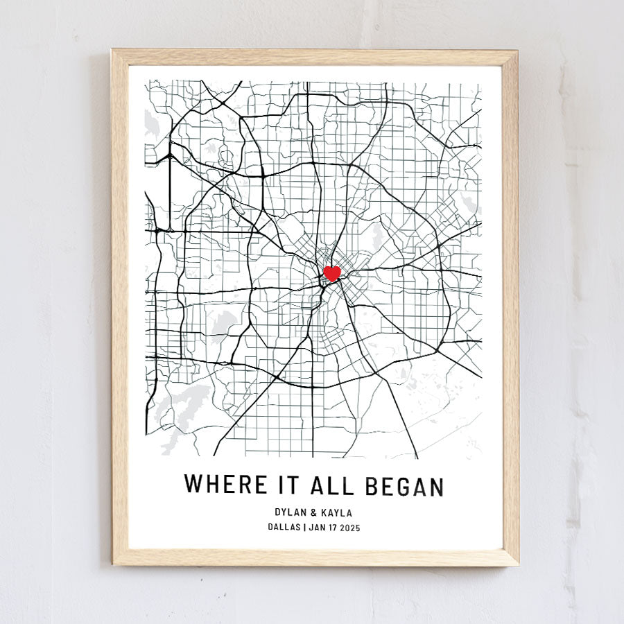 Personalized Valentines Gift for Husband | Custom Map Prints