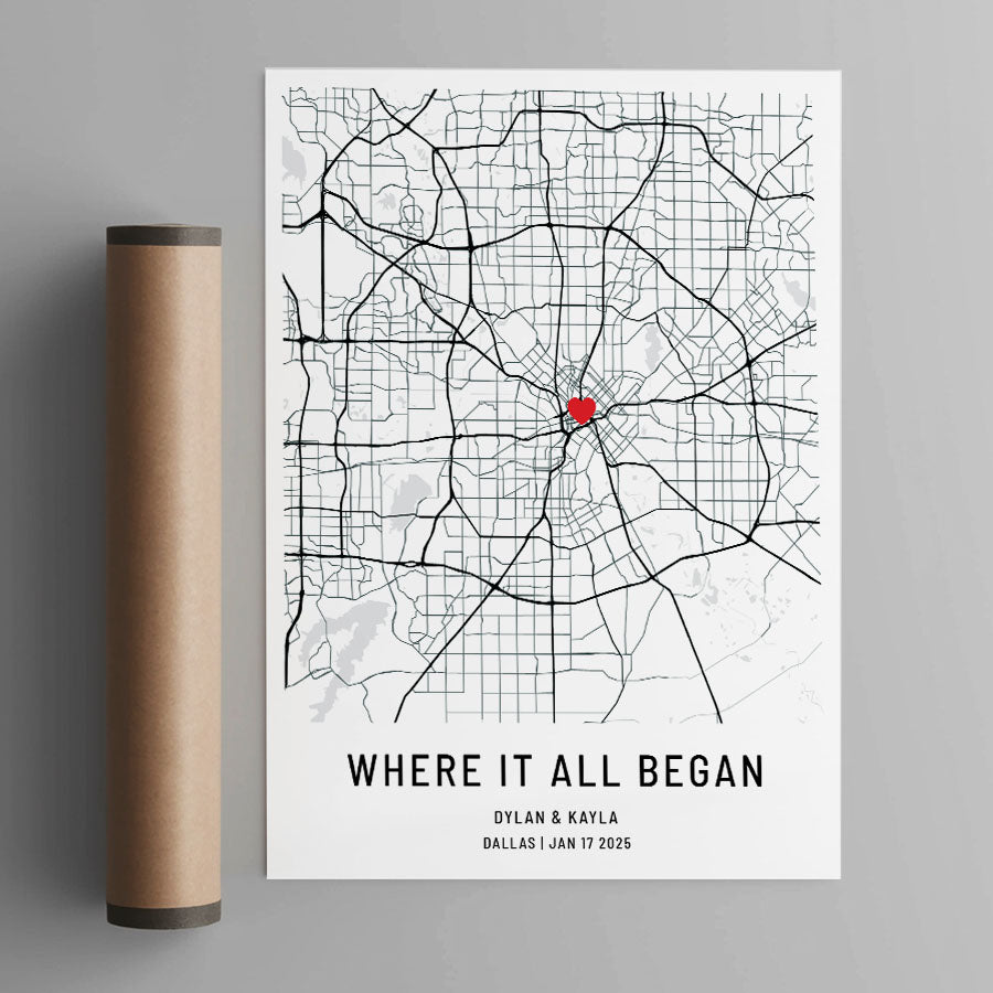 Personalized Valentines Gift for Husband | Custom Map Prints