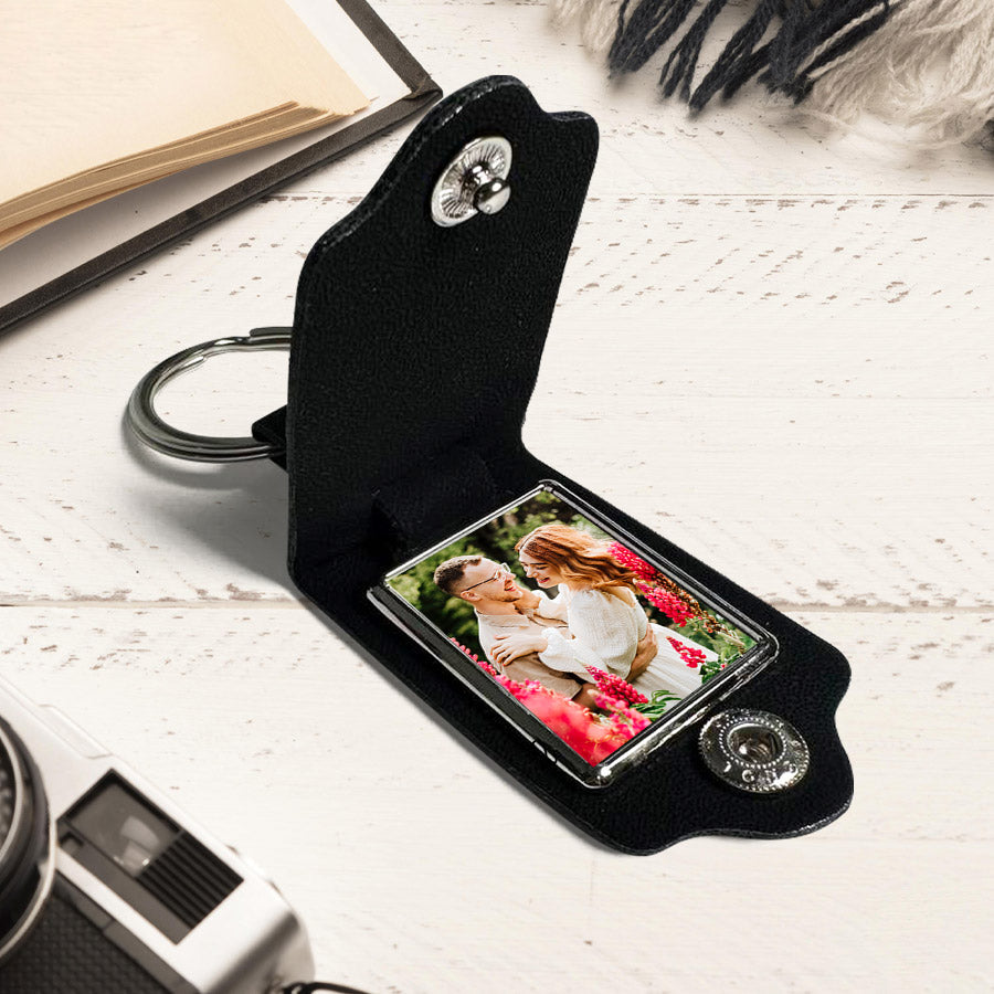 Personalized Valentines Gifts for Him | Leather Keychain Custom