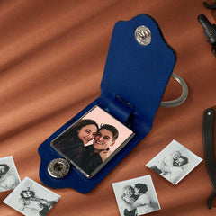 Personalized Valentines Gifts for Him | Custom Leather Keychain