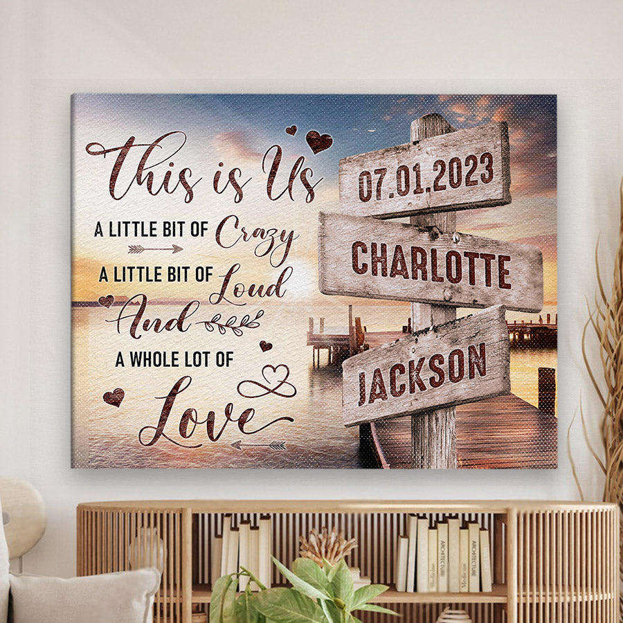 Personalized Valentines Gifts for Husband | Personalized Street Sign Canvas