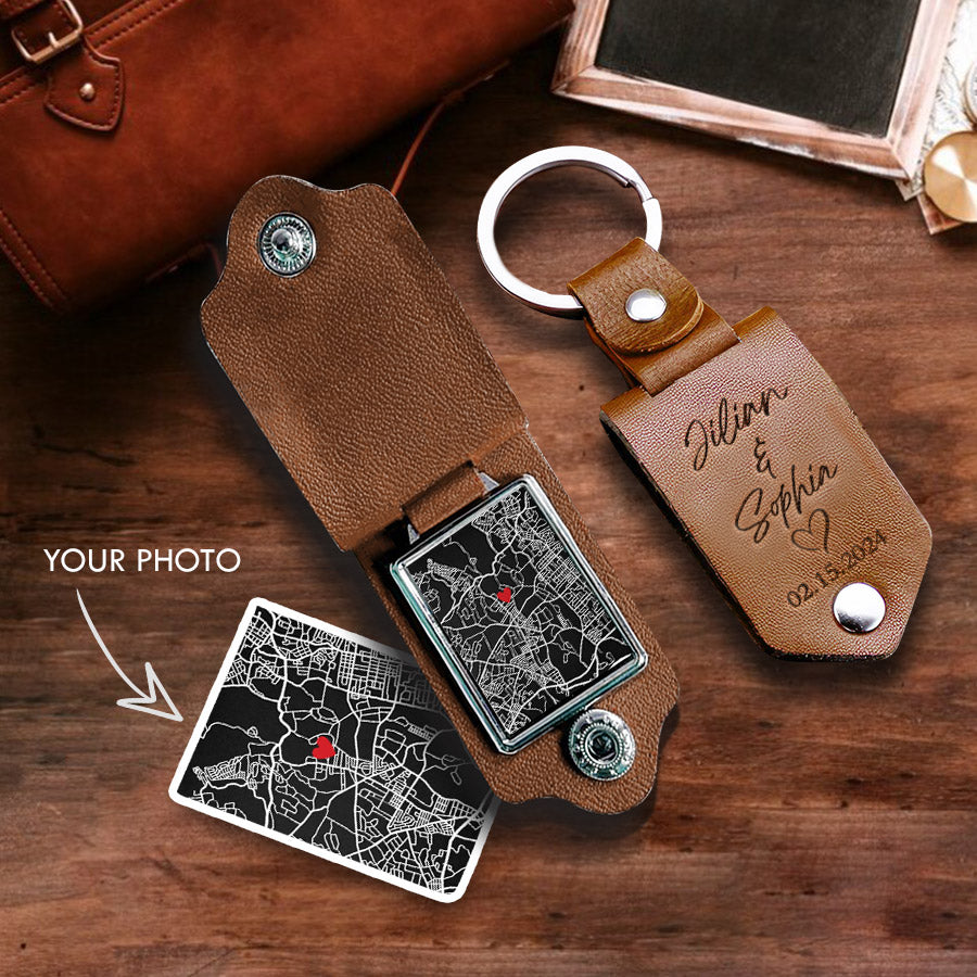 Valentine Gifts Personalized | Keychain Leather