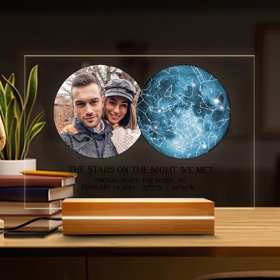 Personalized Valentines Gifts for Men | Custom Photo Night Light