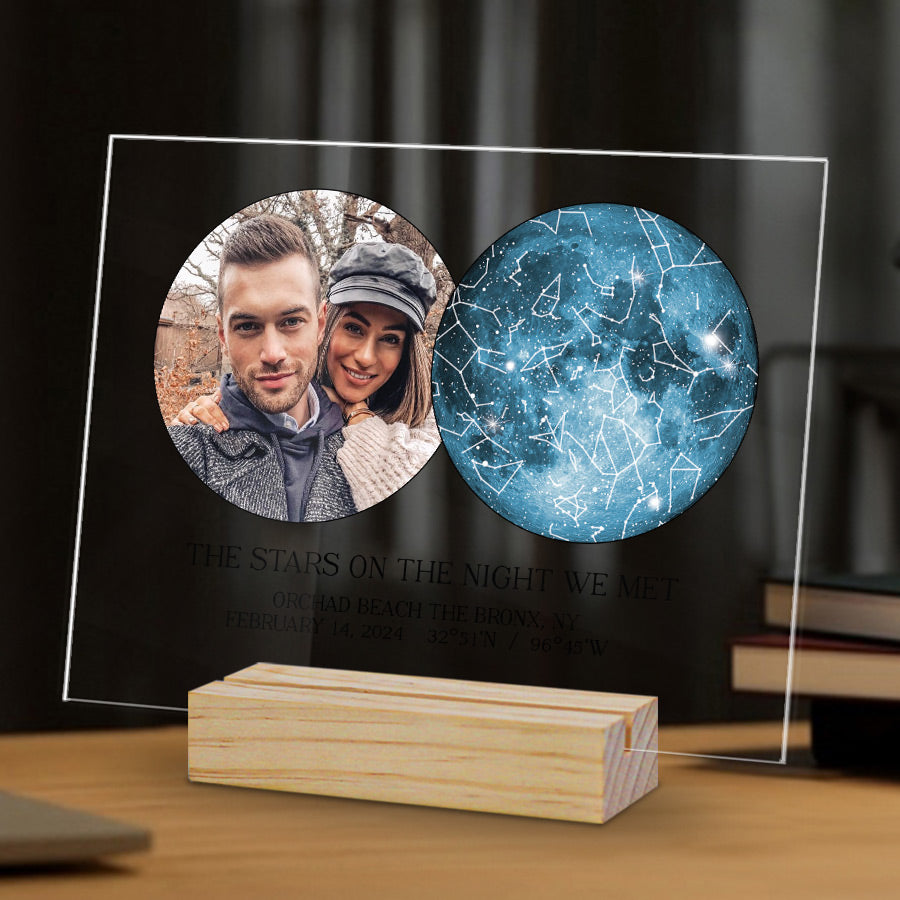 Personalized Valentines Gifts for Men | Custom Photo Night Light