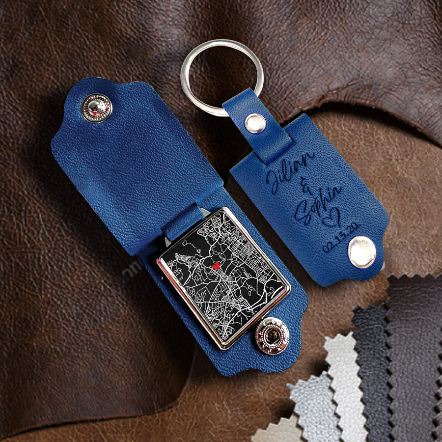 Valentine Gifts Personalized | Keychain Leather