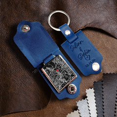 Valentine Gifts Personalized | Keychain Leather