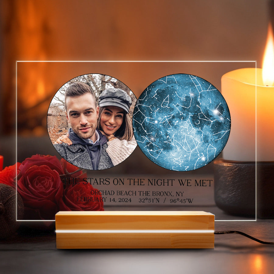 Personalized Valentines Gifts for Men | Custom Photo Night Light