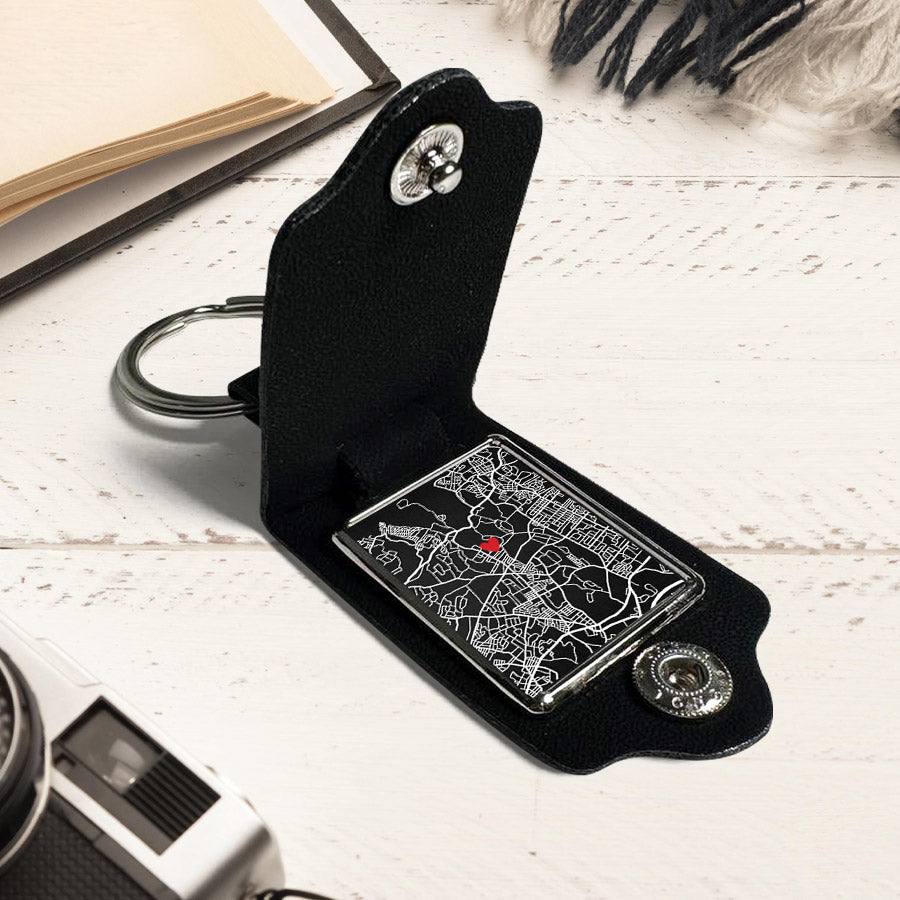 Valentine Gifts Personalized | Keychain Leather