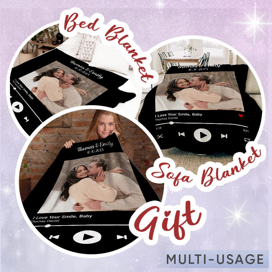 Personalized Valentines Gifts for My Boyfriend | Custom Photo Blanket