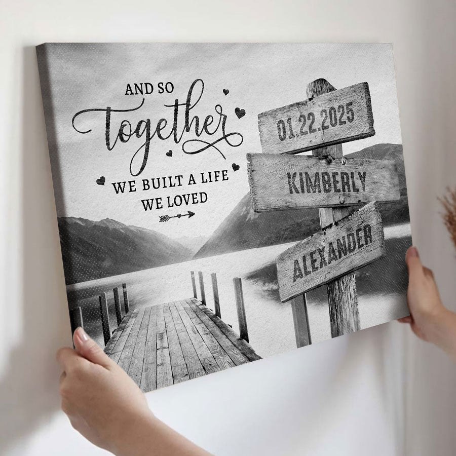 Valentine Day Gifts for Him Personalized | Personalized Street Signs Canvas Print
