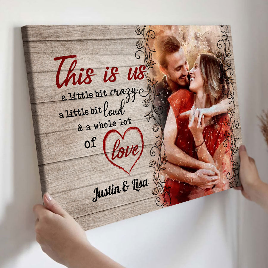 Valentine Day Gifts for Him Personalized | Custom Canvas Print