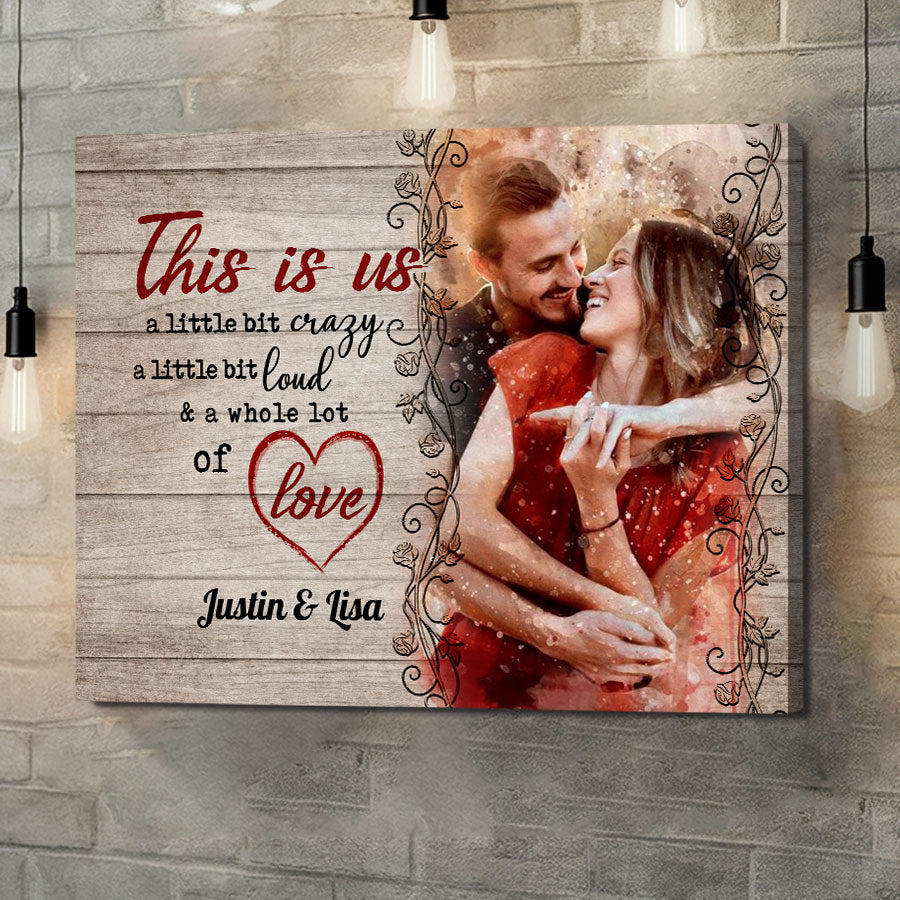 Valentine Day Gifts for Him Personalized | Custom Canvas Print