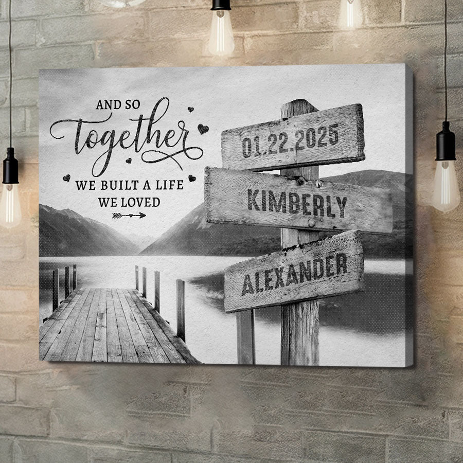 Valentine Day Gifts for Him Personalized | Personalized Street Signs Canvas Print
