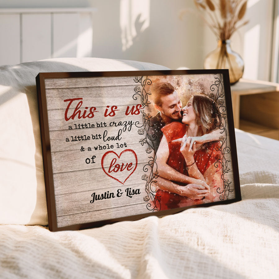 Valentine Day Gifts for Him Personalized | Custom Canvas Print