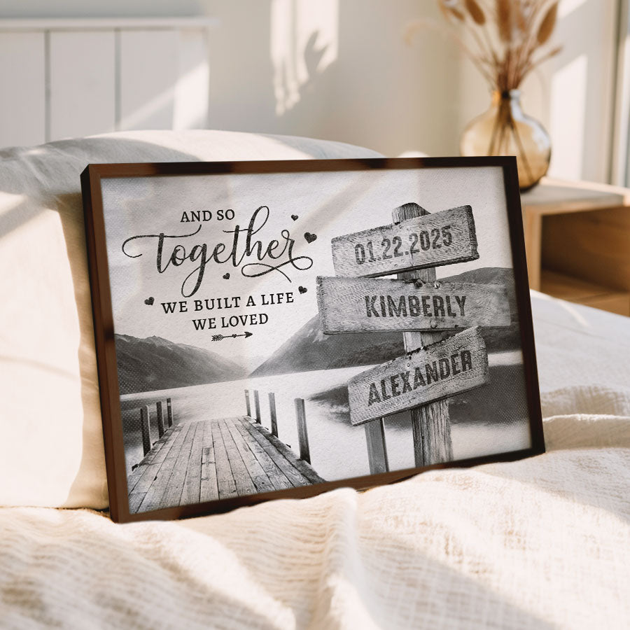 Valentine Day Gifts for Him Personalized | Personalized Street Signs Canvas Print