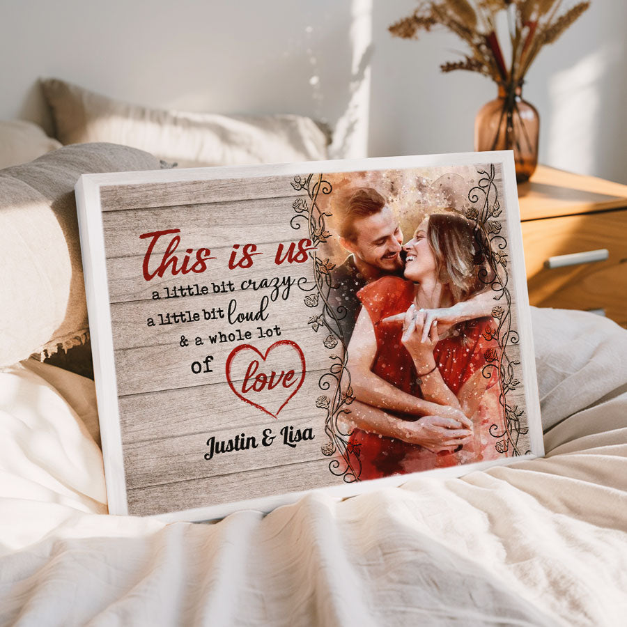 Valentine Day Gifts for Him Personalized | Custom Canvas Print