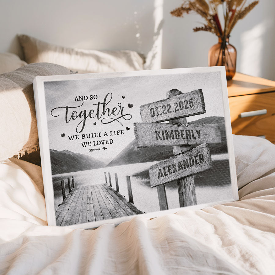 Valentine Day Gifts for Him Personalized | Personalized Street Signs Canvas Print