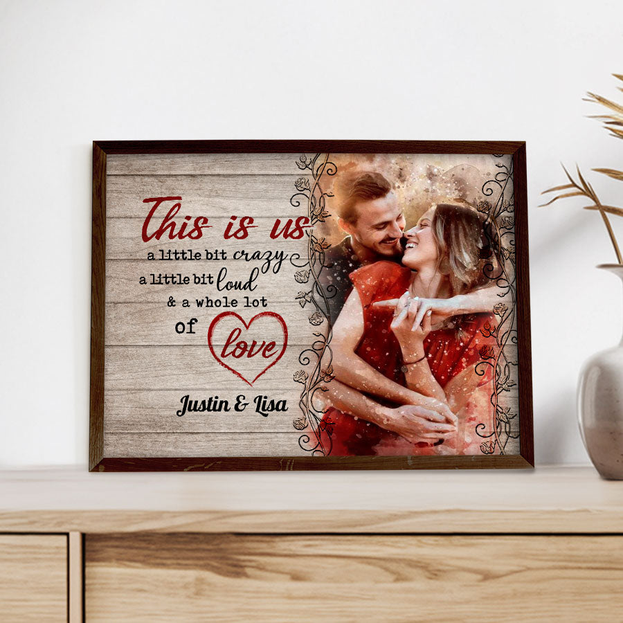 Valentine Day Gifts for Him Personalized | Custom Canvas Print