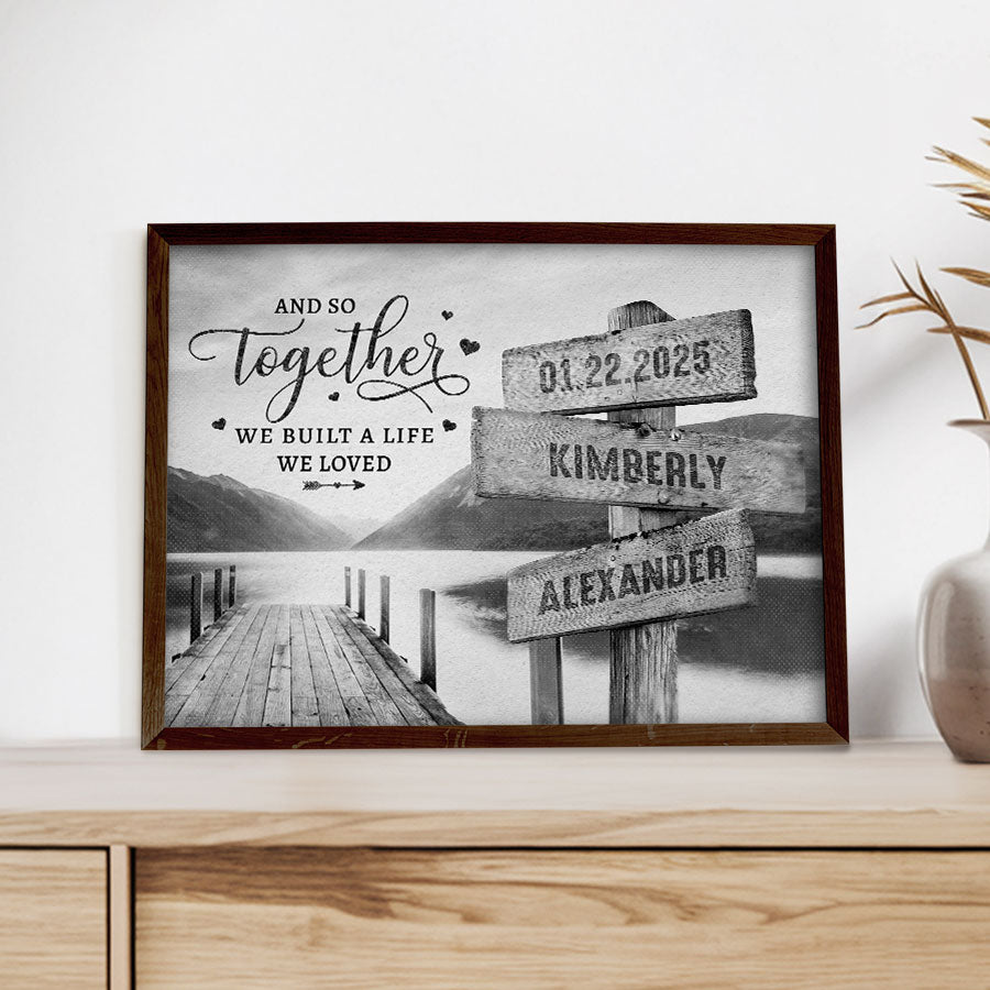 Valentine Day Gifts for Him Personalized | Personalized Street Signs Canvas Print
