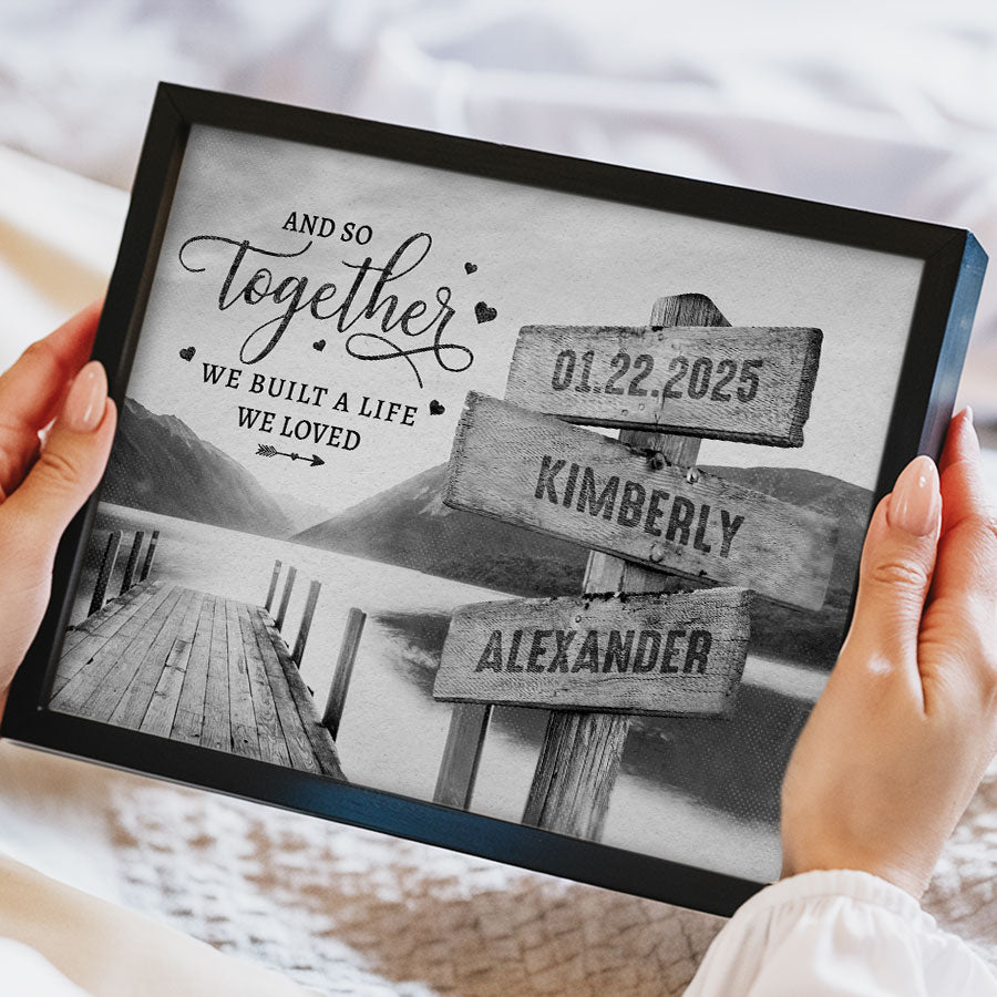 Valentine Day Gifts for Him Personalized | Personalized Street Signs Canvas Print