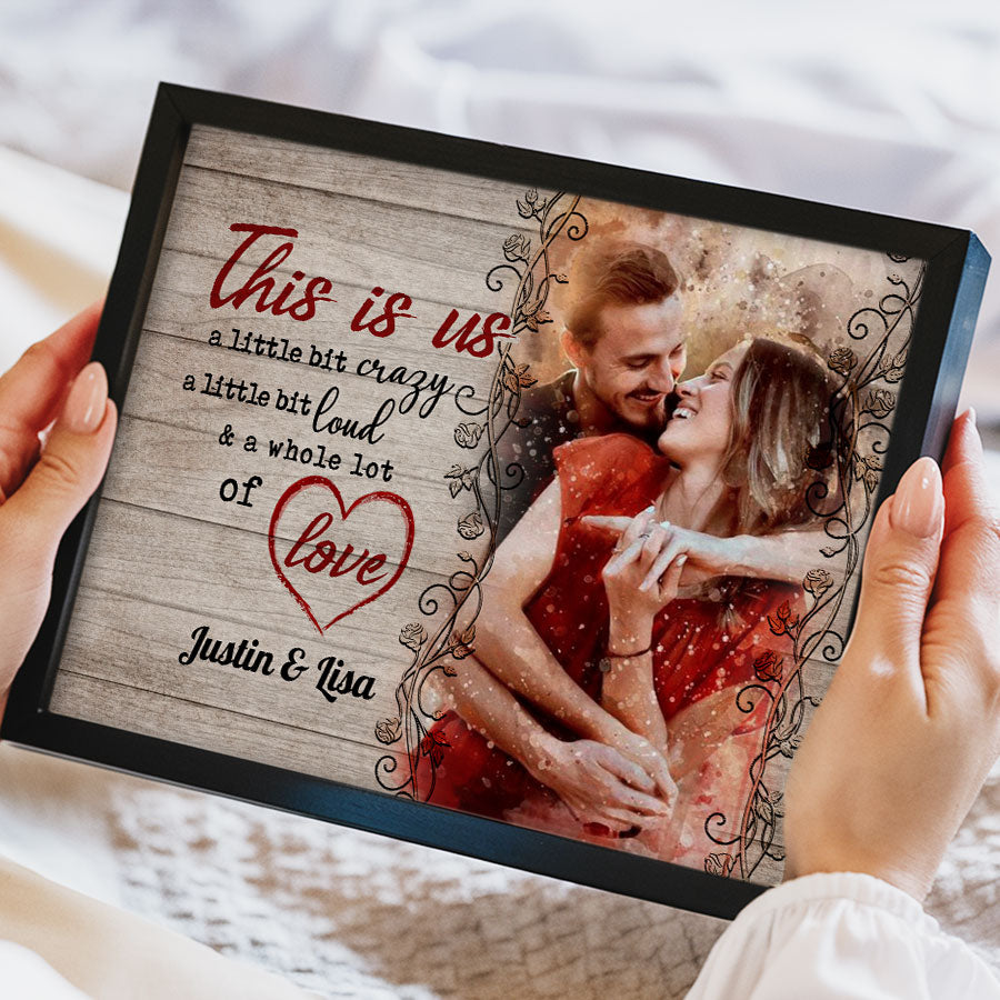 Valentine Day Gifts for Him Personalized | Custom Canvas Print