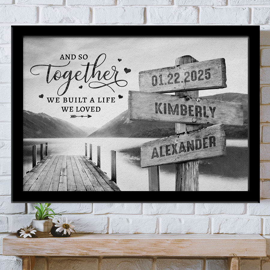 Valentine Day Gifts for Him Personalized | Personalized Street Signs Canvas Print