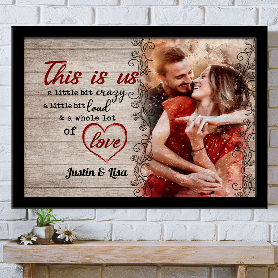 Valentine Day Gifts for Him Personalized | Custom Canvas Print