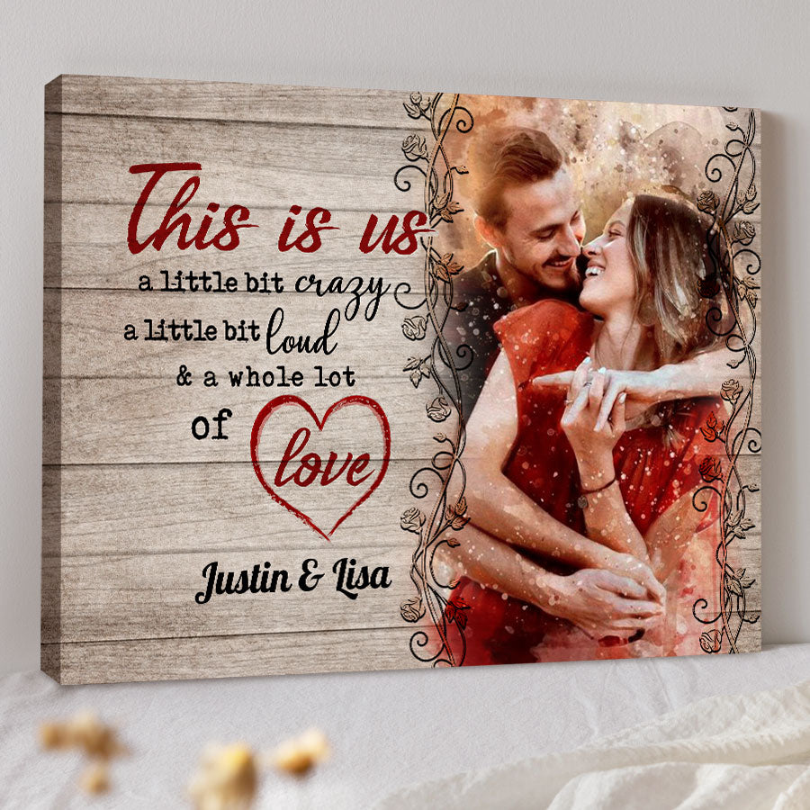 Valentine Day Gifts for Him Personalized | Custom Canvas Print